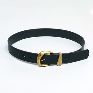 Commense Gold Buckle Faux Leather Belt